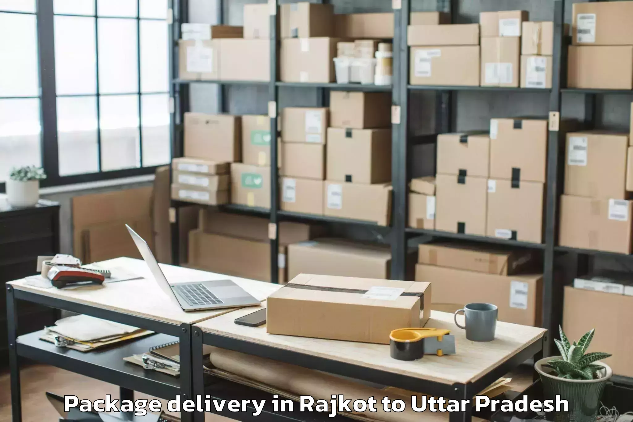 Quality Rajkot to Mahroni Package Delivery